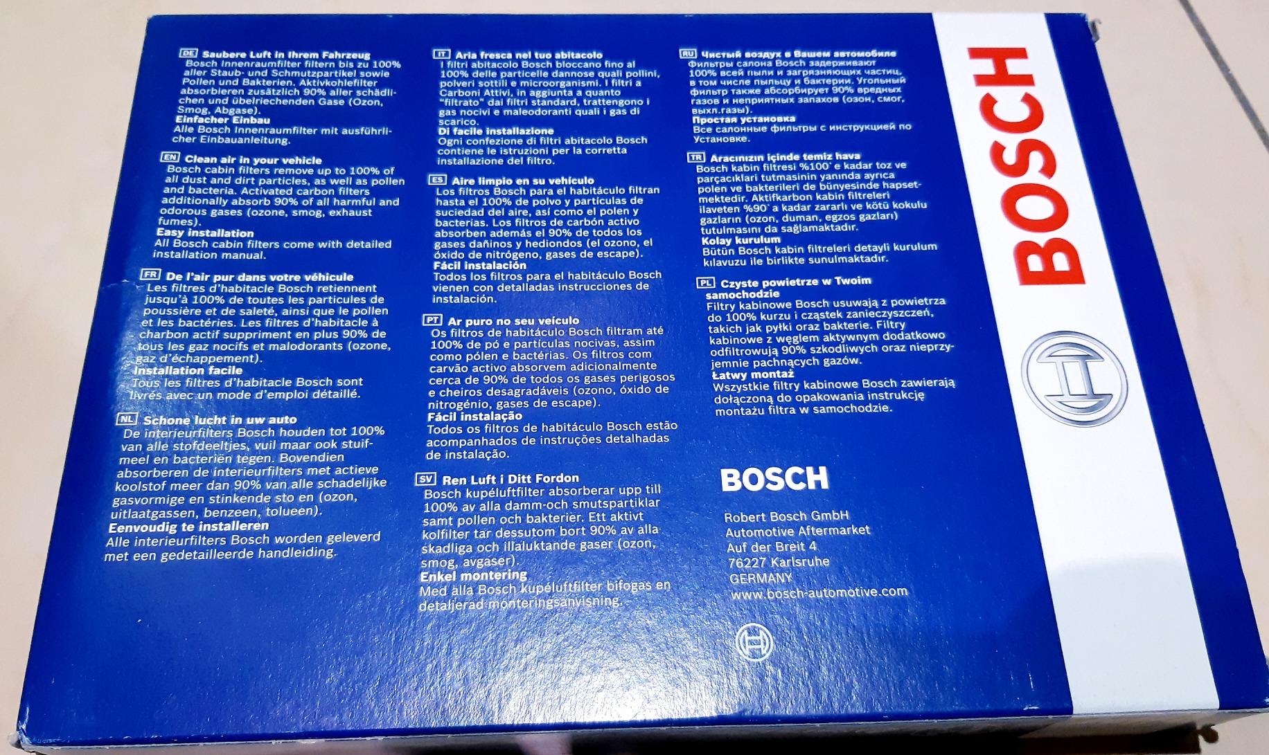Bosch HCP Filtri 1987432598 filtro abitacolo carboni attivi antiodore