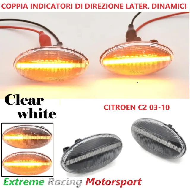 Xtreme Racing Indicatori di Direzione LED Citroen C2 03-10 frecce dinamiche coppia fumé