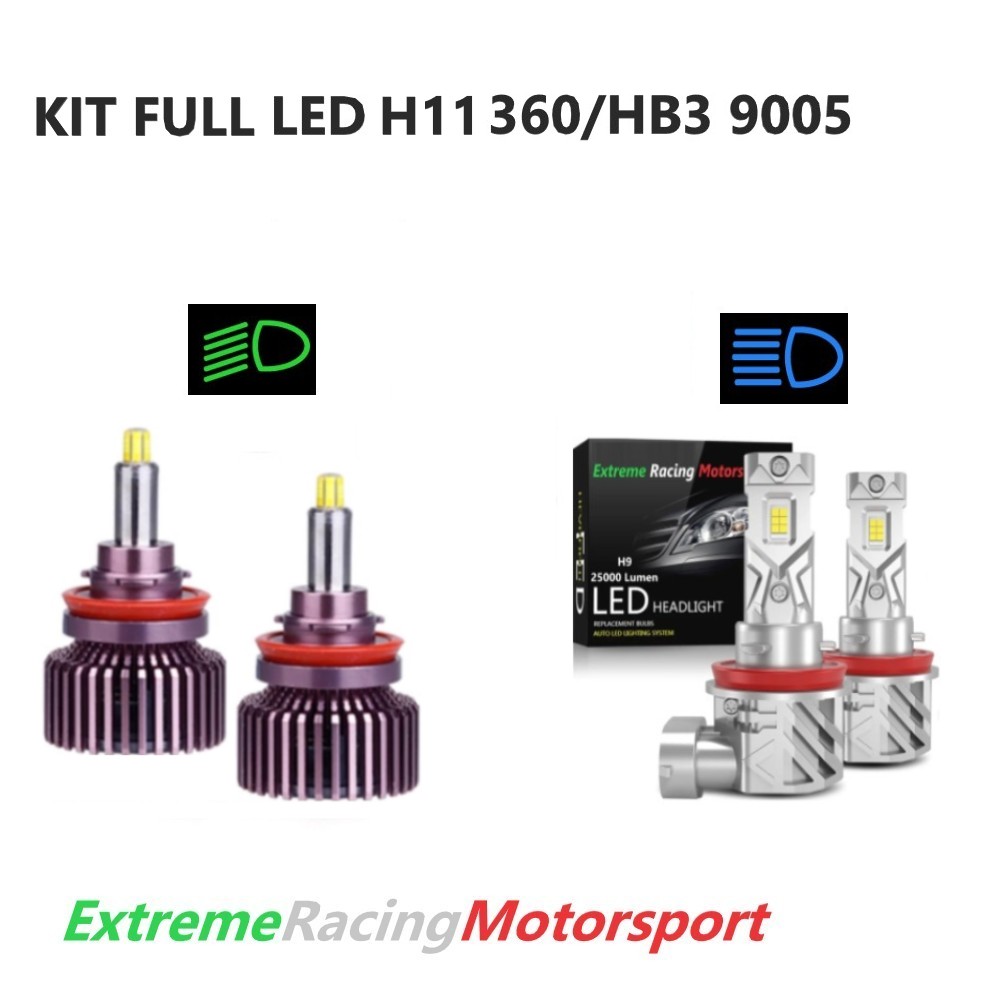 Xtreme Racing Kit Illuminazione LED H11 360° 25 Klm/HB3 9005 PP kit lampade 12 V 6000 K CANBUS