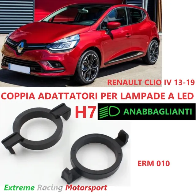 Xtreme Racing Accessori per Illuminazione LED ERM010 Renault Clio IV 13-19 adattatori H7 LED coppia Plug&Play