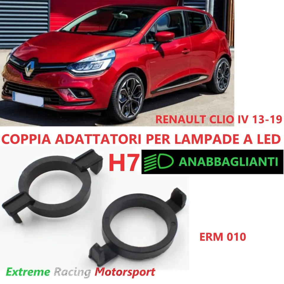 Xtreme Racing Accessori per Illuminazione LED ERM010 Renault Clio IV 13-19 adattatori H7 LED coppia Plug&Play