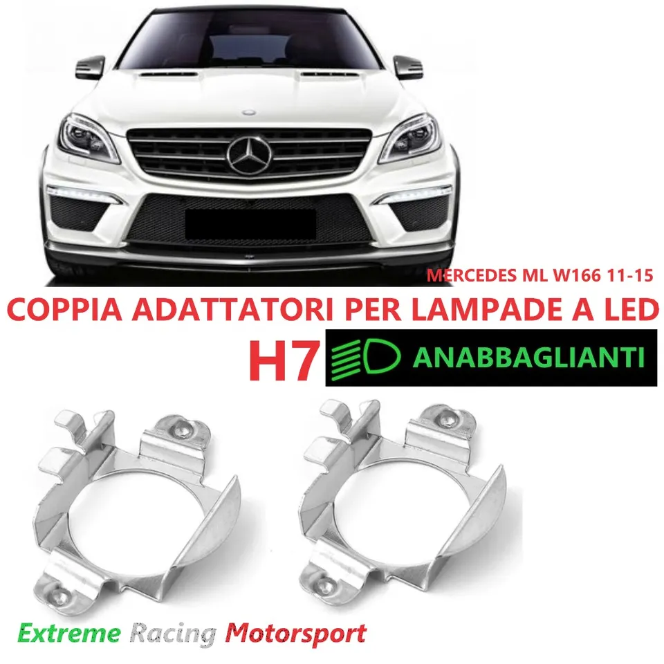 Xtreme Racing Accessori per Illuminazione LED Adattatori Portalampade a Led ERM004 Mercedes ML W166 11-15 H7 2 pezzi