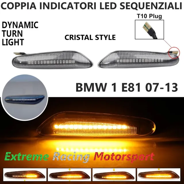 Xtreme Racing Indicatori di Direzione LED Dinamici BMW 1 E81 07-13 fumé 2 pezzi