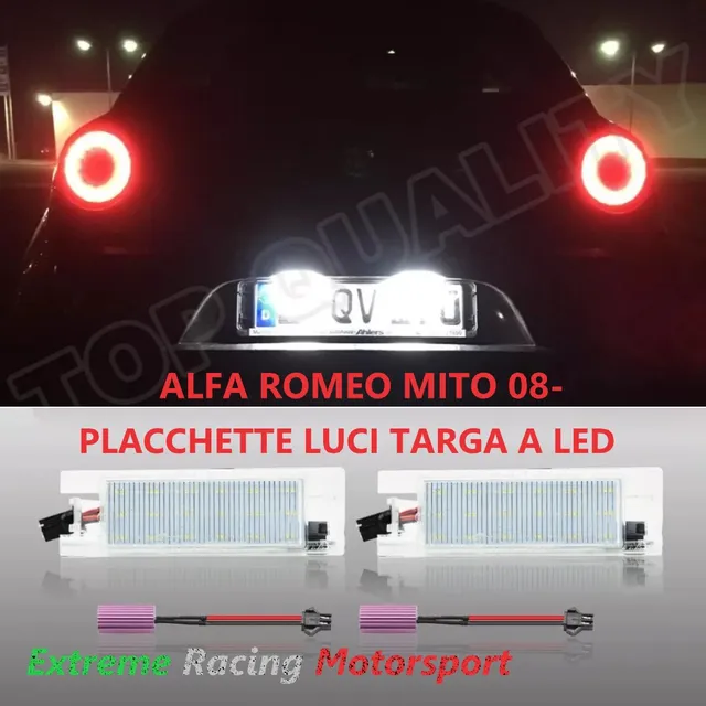 Xtreme Racing Accessori per Illuminazione LED ERM PLLED Alfa Romeo MiTo 2008–2018 placchette targa, coppia