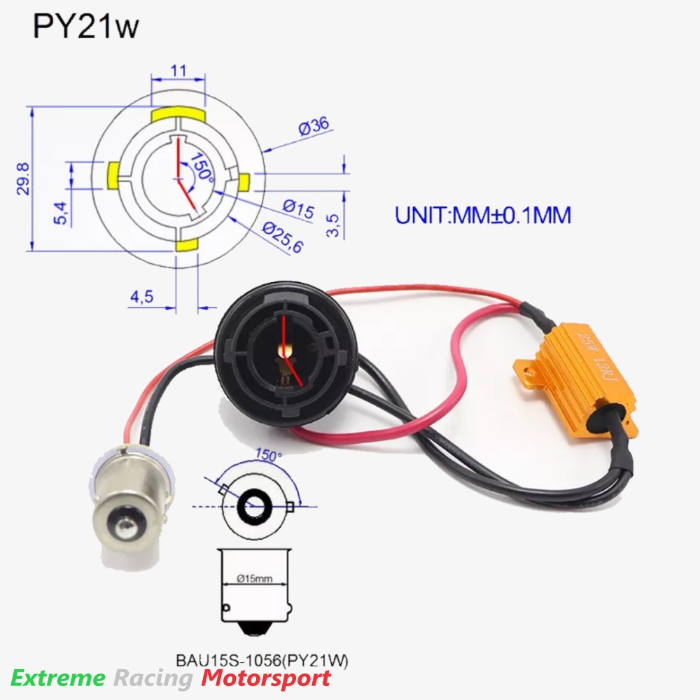 Xtreme Racing Accessori per Illuminazione LED Decoder ERM BAU15S PY21W 1156 coppia