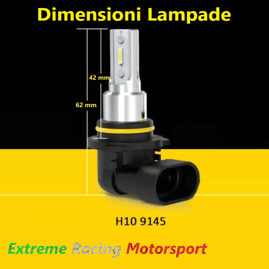 Xtreme Racing Lampadine LED ERM H10 1860 CPS lampadine H10, coppia 6500K 16000 lumen