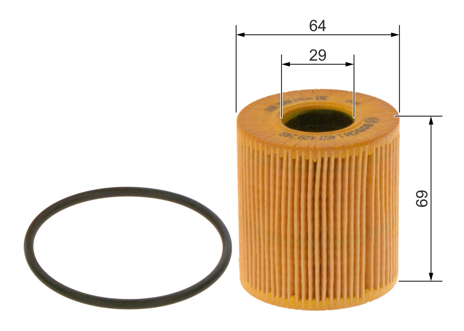 Bosch 1457429249 filtro olio motore elemento filtrante