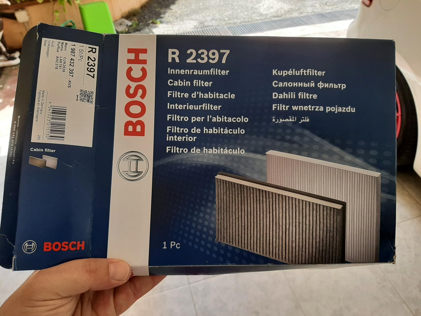 Bosch HCP Filtri 1987432397 filtro abitacolo ai carboni attivi 288x215x33 mm