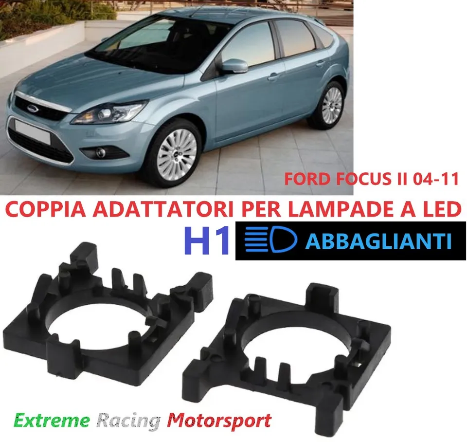 Xtreme Racing Accessori per Illuminazione LED Adattatori Portalampade a Led ERM013 Ford Focus II 04-11 adattatori H7 ABS