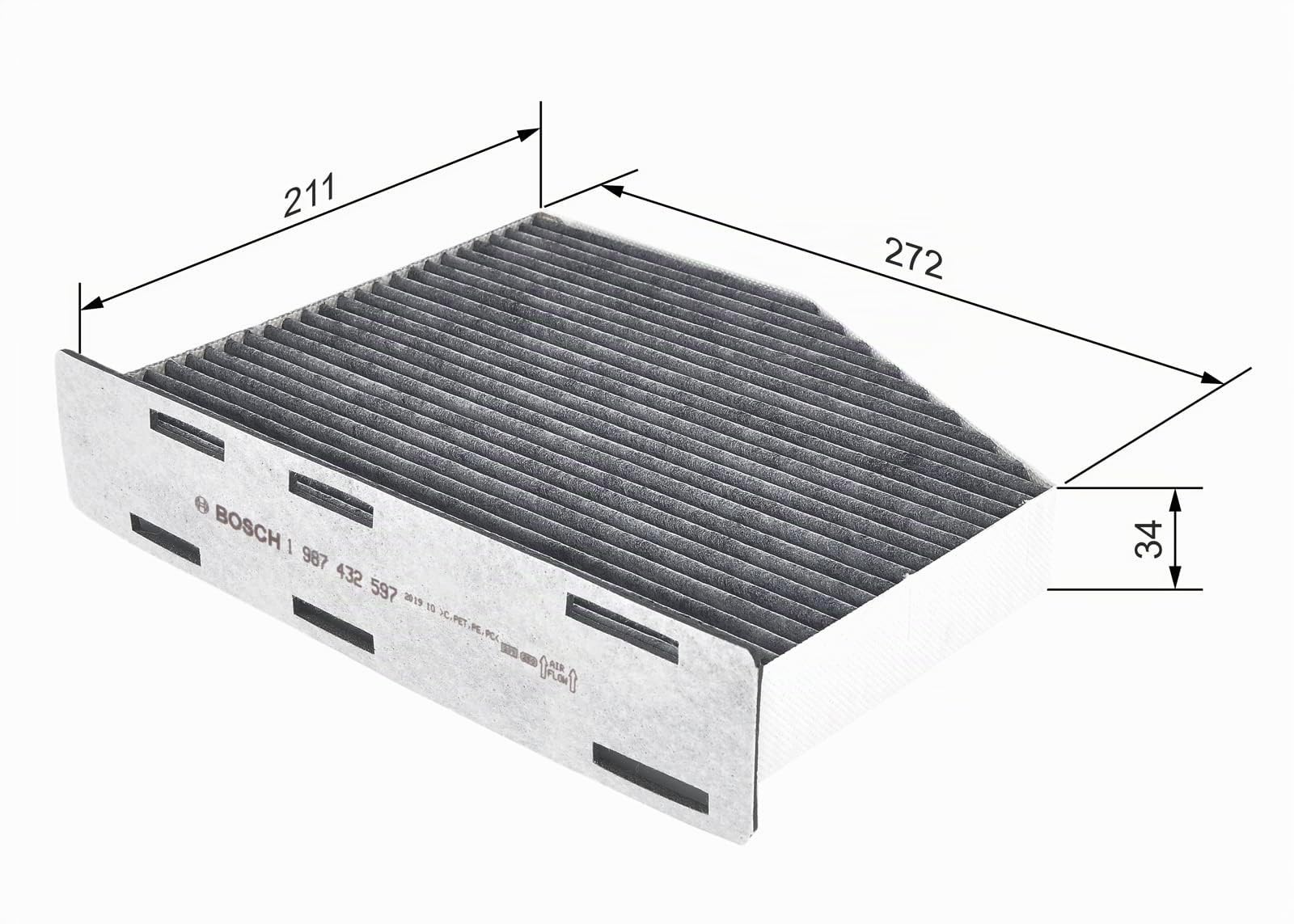 Bosch HCP Filtri R2597 filtro abitacolo ai carboni attivi antipolline