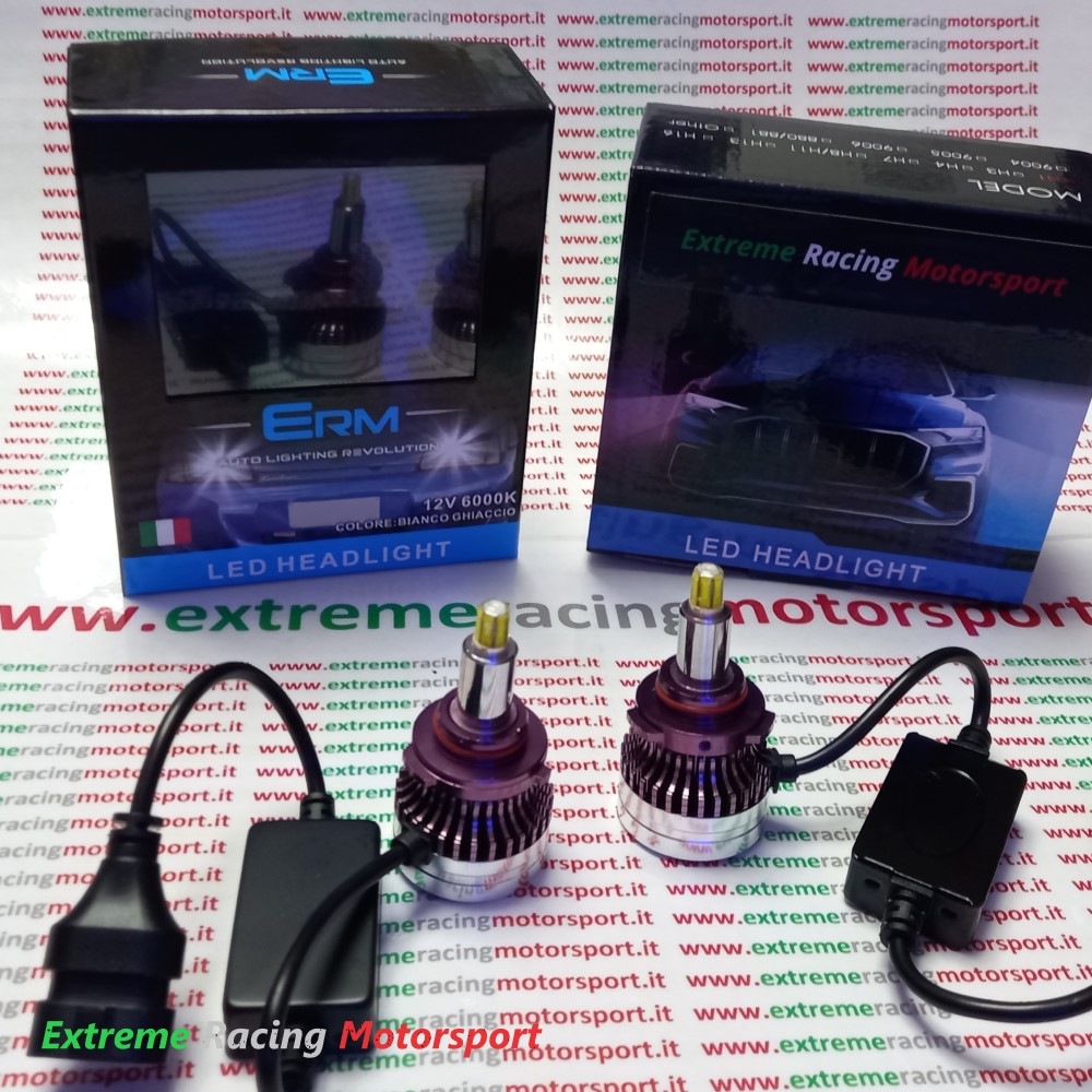 Xtreme Racing Lampadine LED ERM R9 360° HIR2 9012 25K bianche 2 pezzi