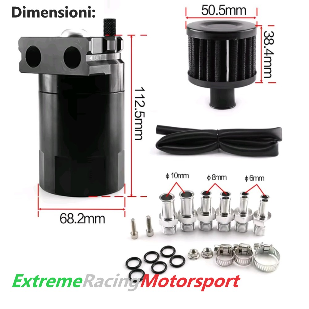 Xtreme Racing Filtri Olio e Carburante RVO Silver serbatoio recupero vapori olio
