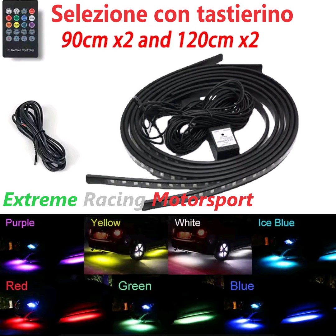 Xtreme Racing Kit Illuminazione LED Undercar Multicolor telecomando infrarossi