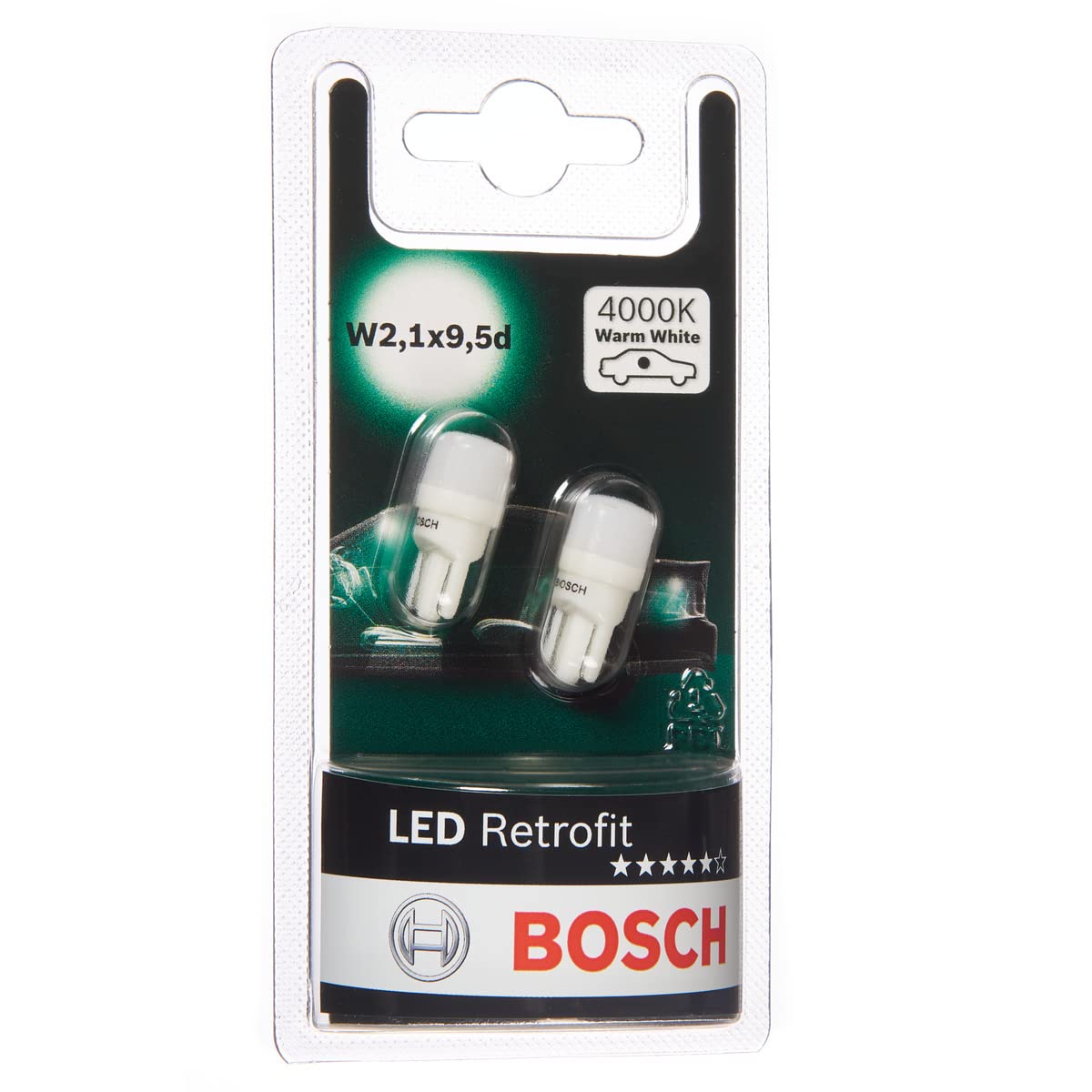 Bosch HCP Lampadine e illuminazione 1987301505 lampadina W5W LED 6000K