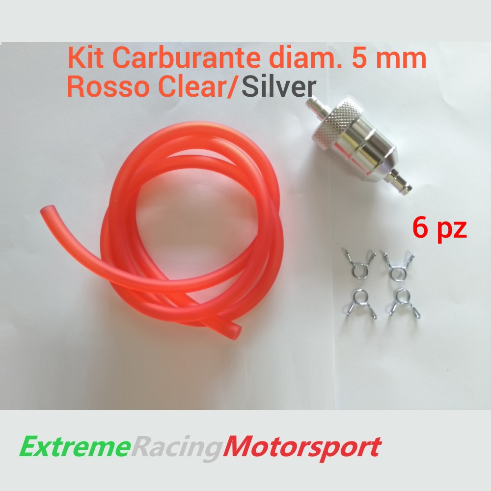 Xtreme Racing Impianto Carburante e Regolatori di Pressione 5×7 mm tubo benzina silicone rosso 1 m