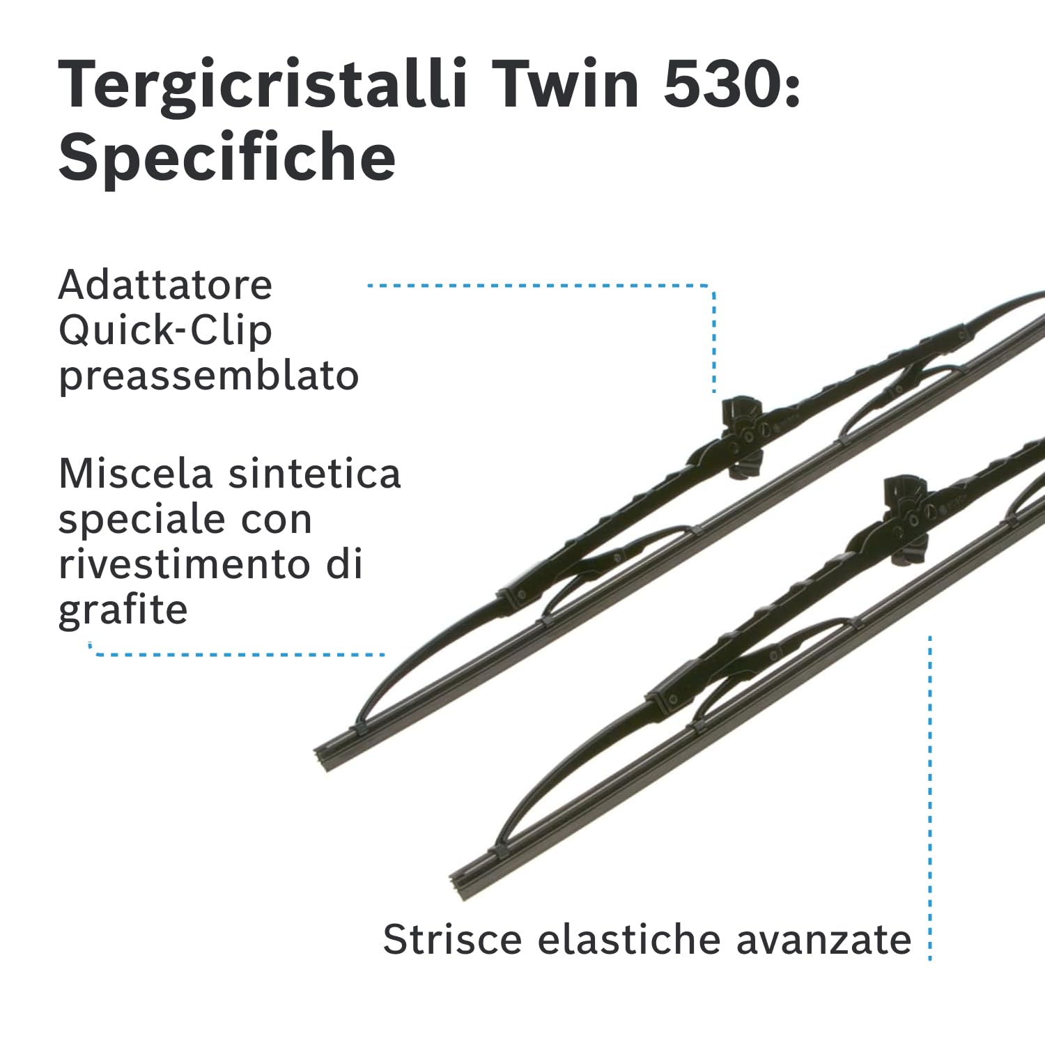 Bosch Twin 3397118400 spazzole tergicristallo anteriori 530 mm senza spoiler