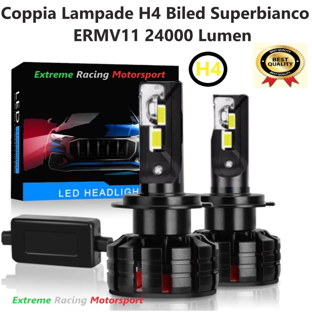 Xtreme Racing Lampadine LED ERM V1 Black Edition H1 lampade LED 6000K, 2 pezzi
