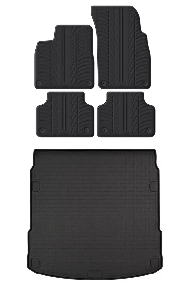 Travall Bundles Audi Q8 e-tron Rubber Boot Liner e Rubber Car Mats Bundle 2023-