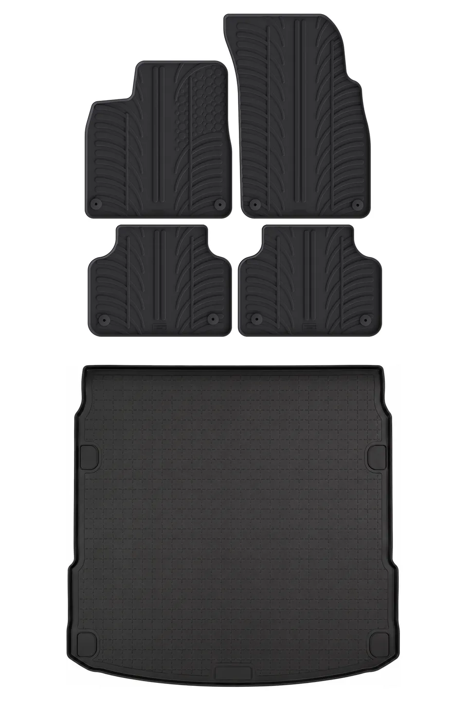 Travall Bundles Audi Q8 e-tron Rubber Boot Liner e Rubber Car Mats Bundle 2023-