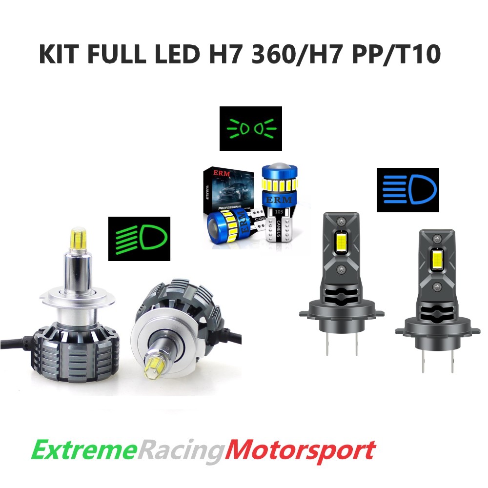 Xtreme Racing Kit Illuminazione LED FULL LED T10/H7 360°/H7 PP kit lampade 6000K