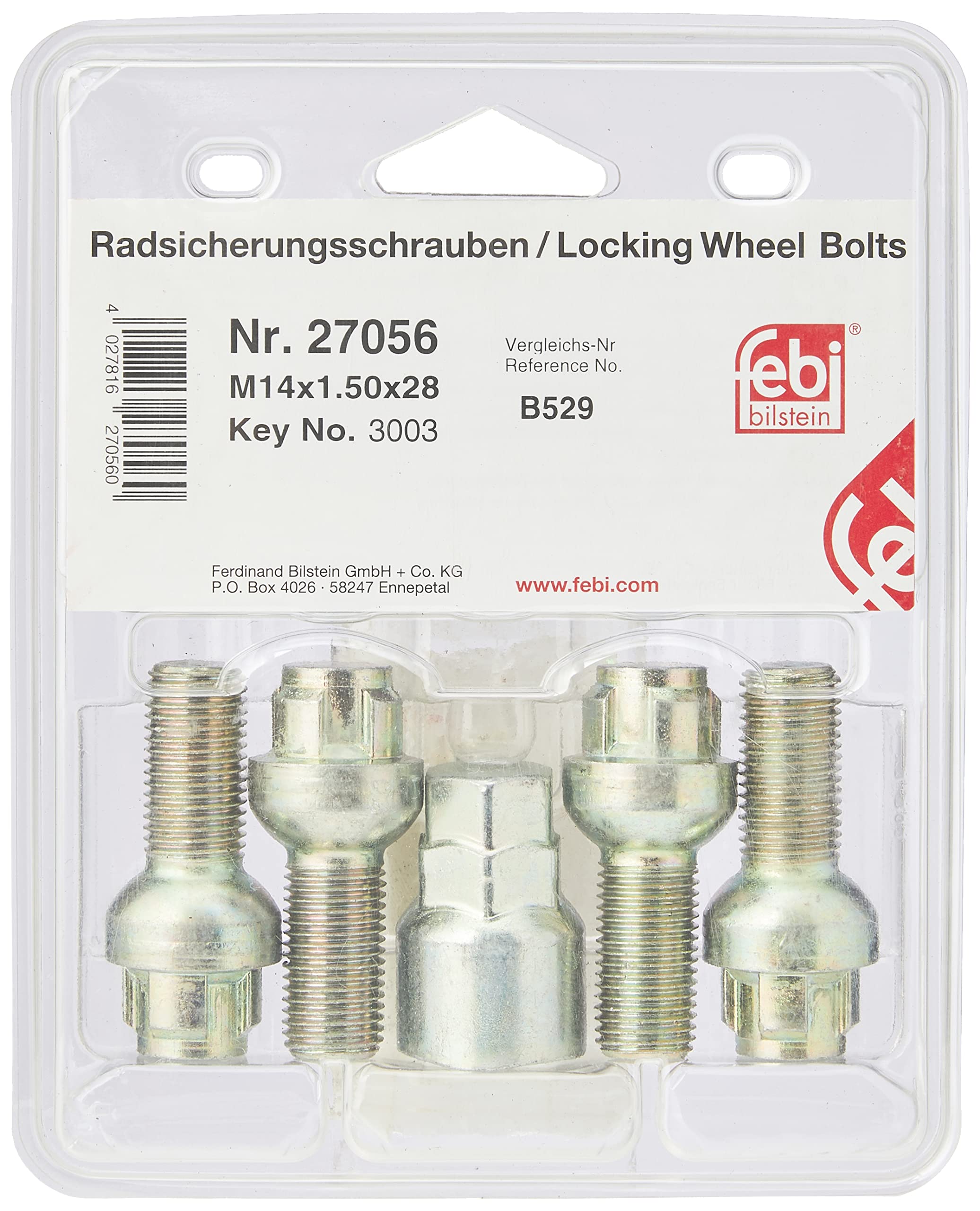 Bilstein Fissaggio ruote 27056 bullone ruota bloccabile M14 x 1,5