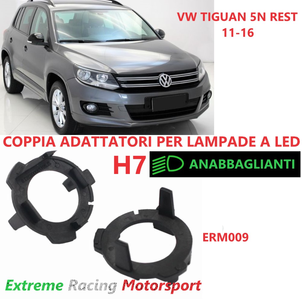 Xtreme Racing Accessori per Illuminazione LED ERM009 VW Tiguan 5N Restyling 11-16 adattatori H7 coppia Plug&Play