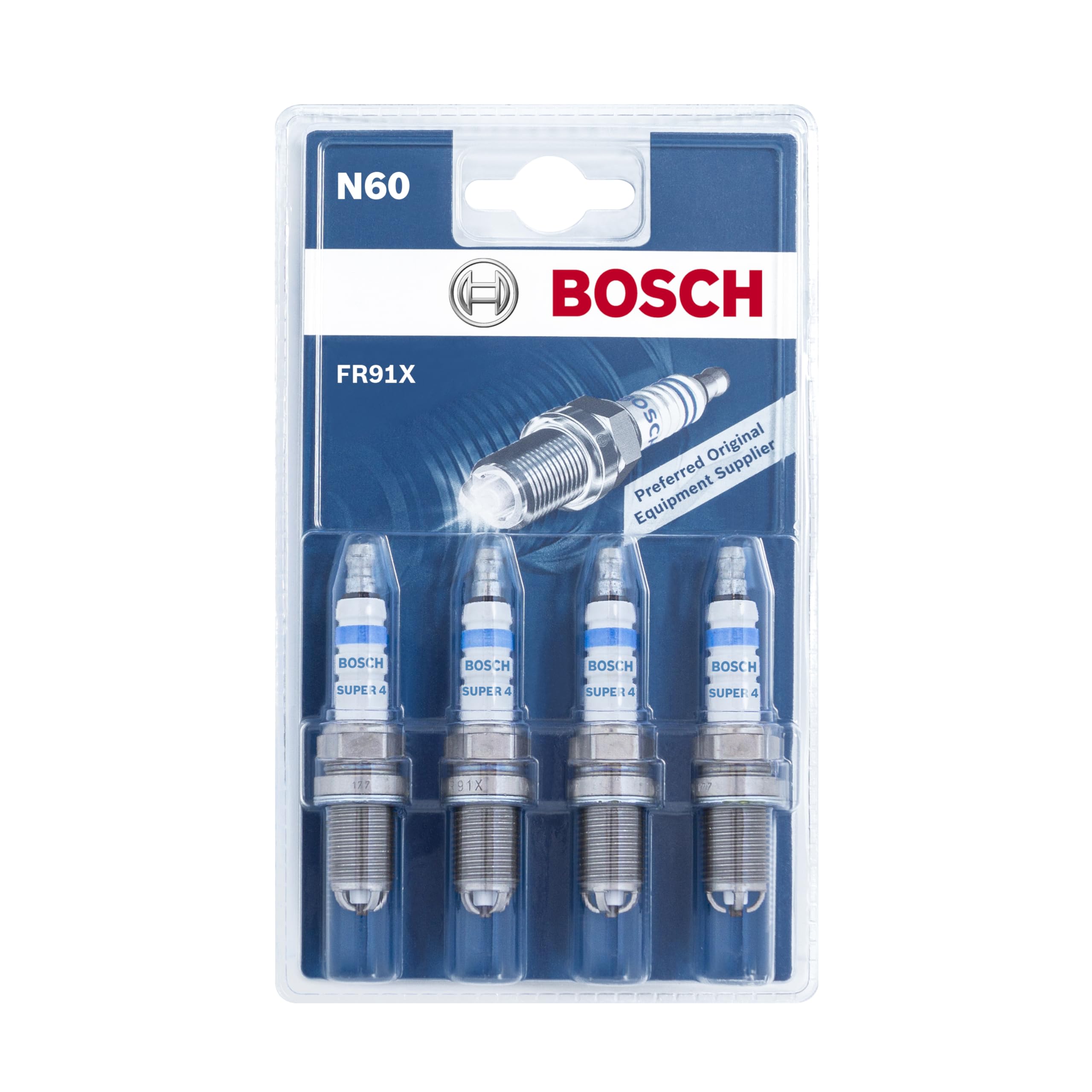 Bosch Candele di accensione FR91X N60 Super 4 4 pezzi blister
