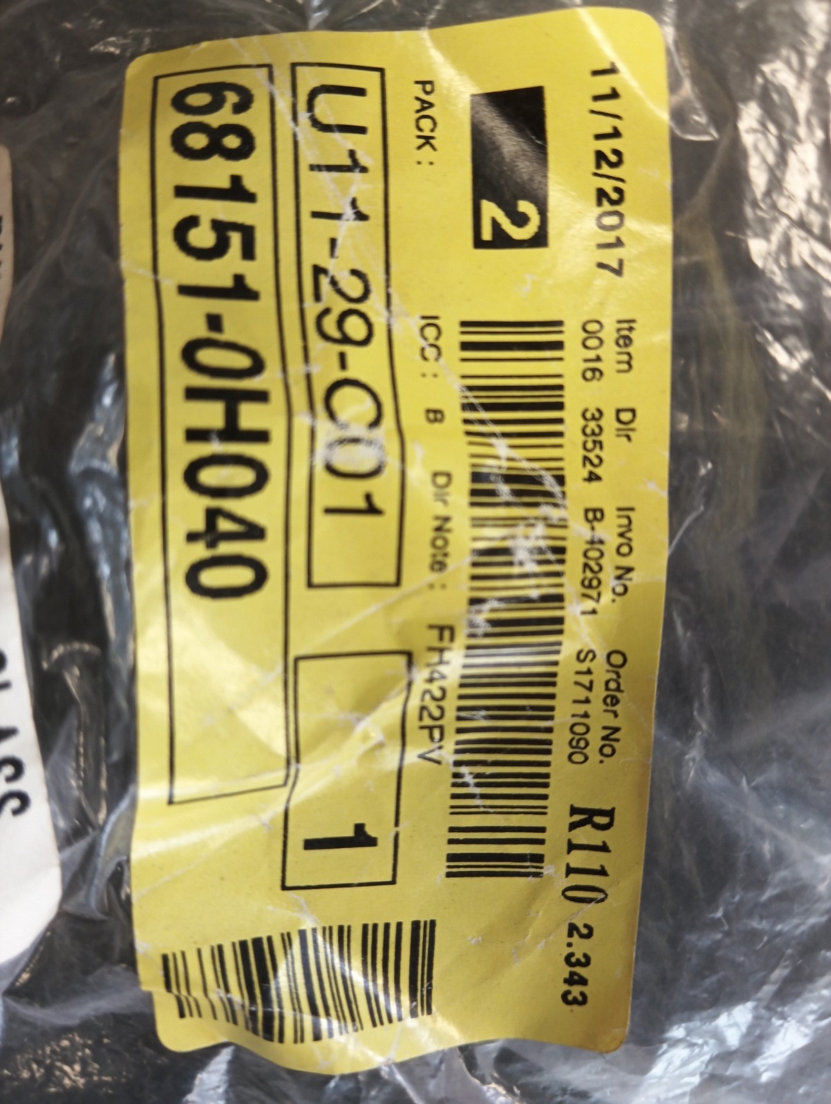 Pomili Cristalli Guarnizione vetro sportello Toyota Aygo (2014-18) 68151-0H040 nuova