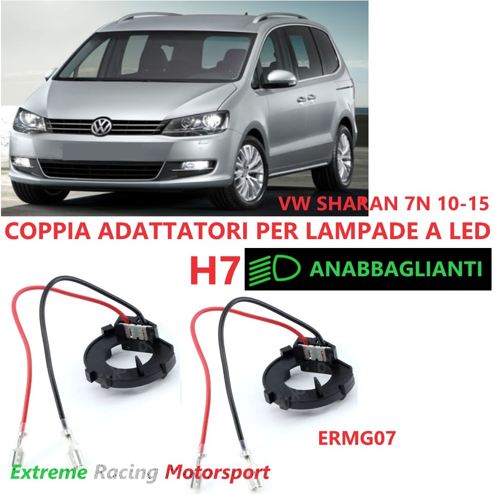 Xtreme Racing Accessori per Illuminazione LED ERMG07 VW Sharan 7N 10-15 adattatori H7 coppia
