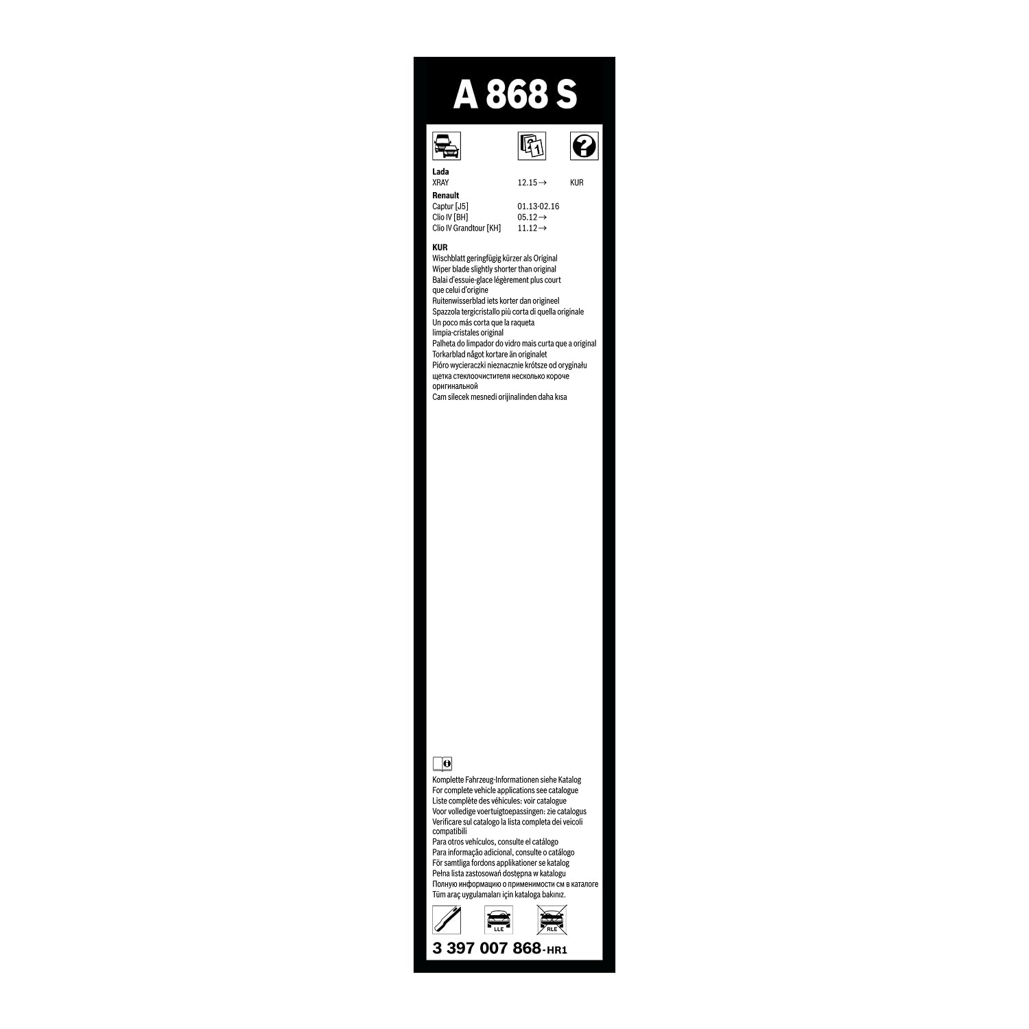 Bosch Spazzole tergicristallo Aerotwin A868S set anteriore 650/340 mm