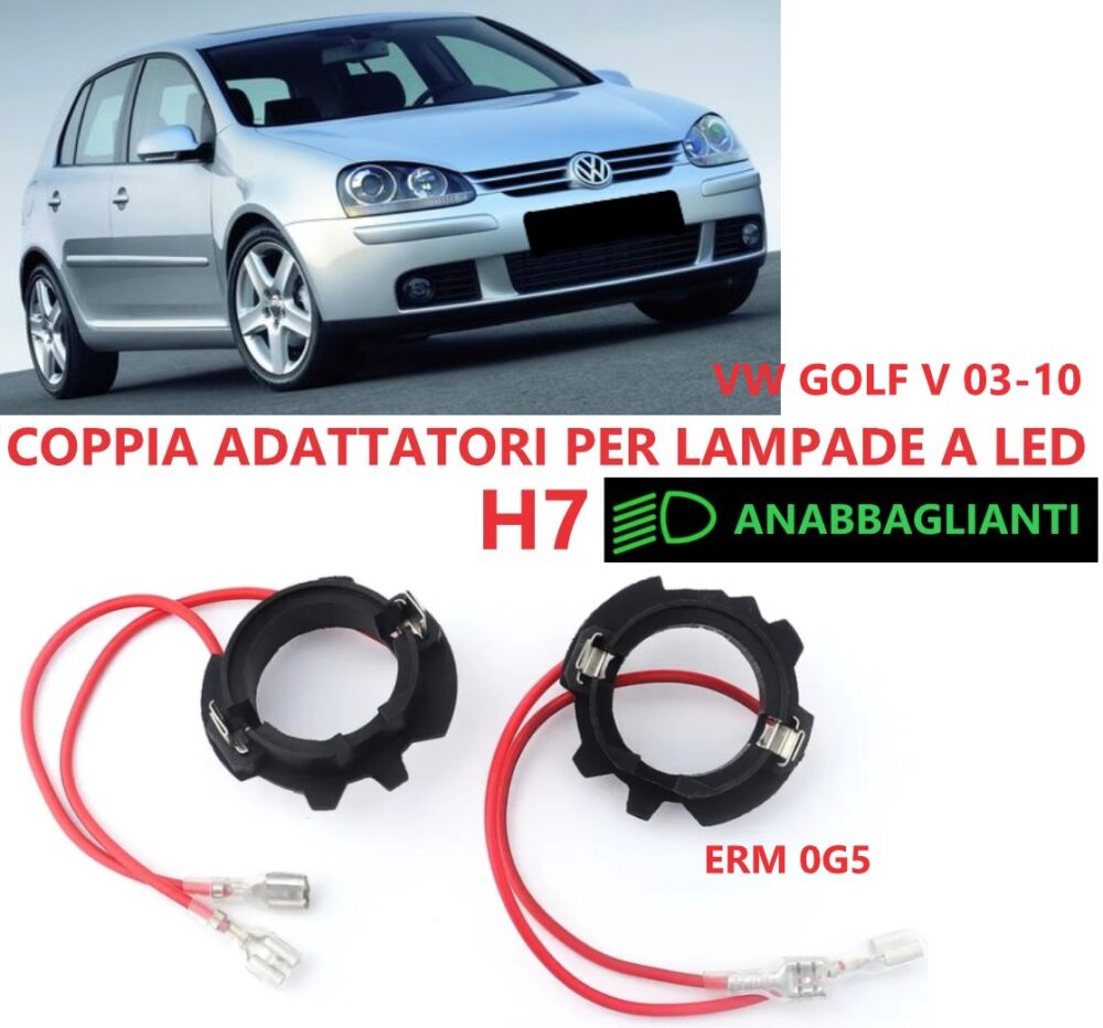 Xtreme Racing Accessori per Illuminazione LED ERM0G5 adattatori H7 coppia ABS