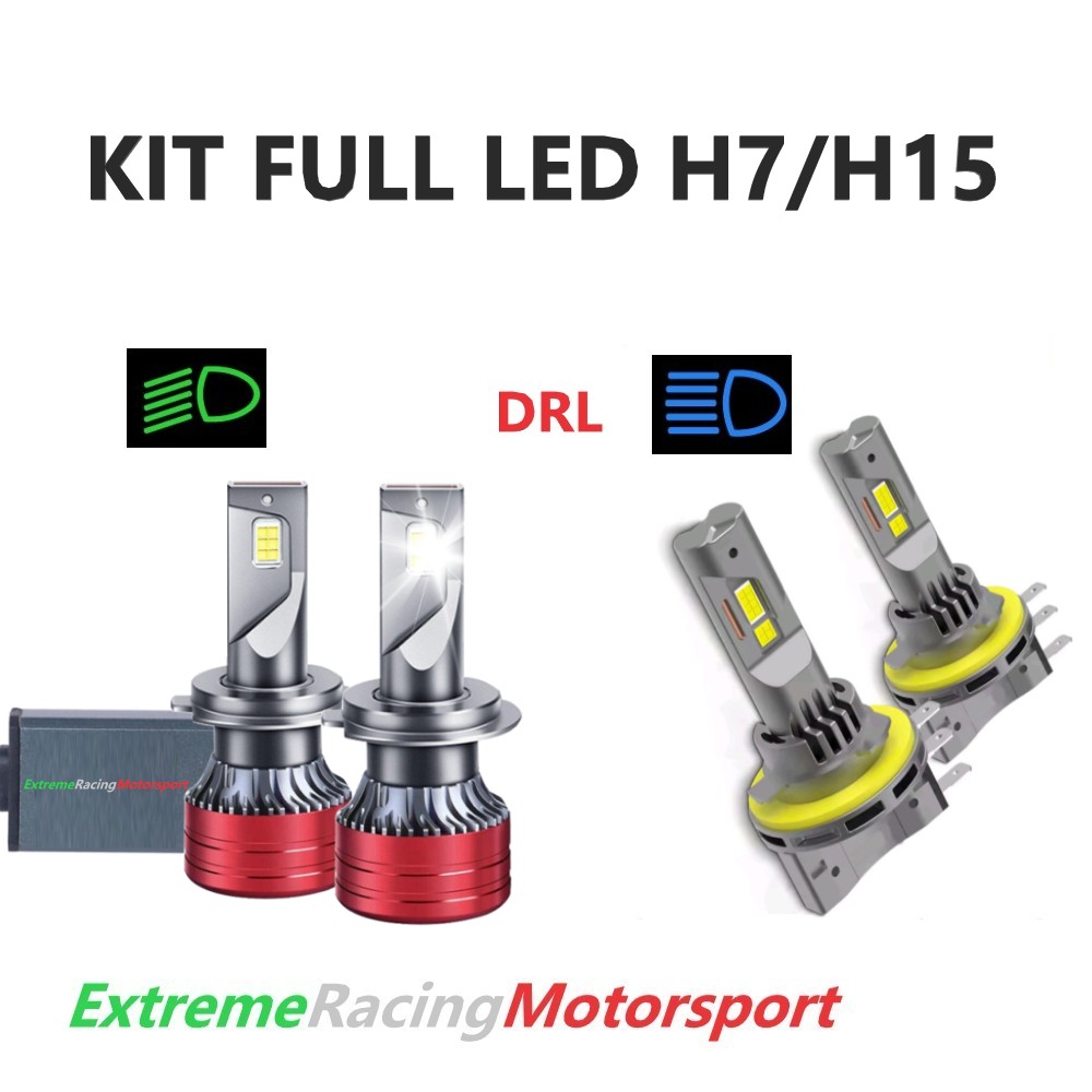 Xtreme Racing Kit Illuminazione LED Kit Lampade FULL LED H7/H15 kit anabbaglianti abbaglianti 6000K
