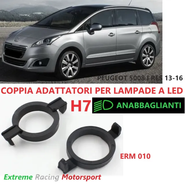 Xtreme Racing Accessori per Illuminazione LED ERM010 adattatori H7 Peugeot 5008 I Restyling 13-16