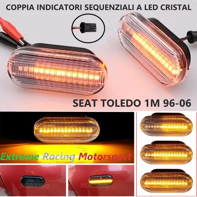 Xtreme Racing Indicatori di Direzione LED Seat Toledo 96-06 indicatori dinamici Cristal/Fumè 2 pezzi