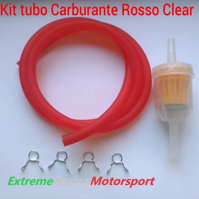 Xtreme Racing Impianto Carburante e Regolatori di Pressione tubo carburante 5×7 mm rosso clear 6 pezzi bassa pressione