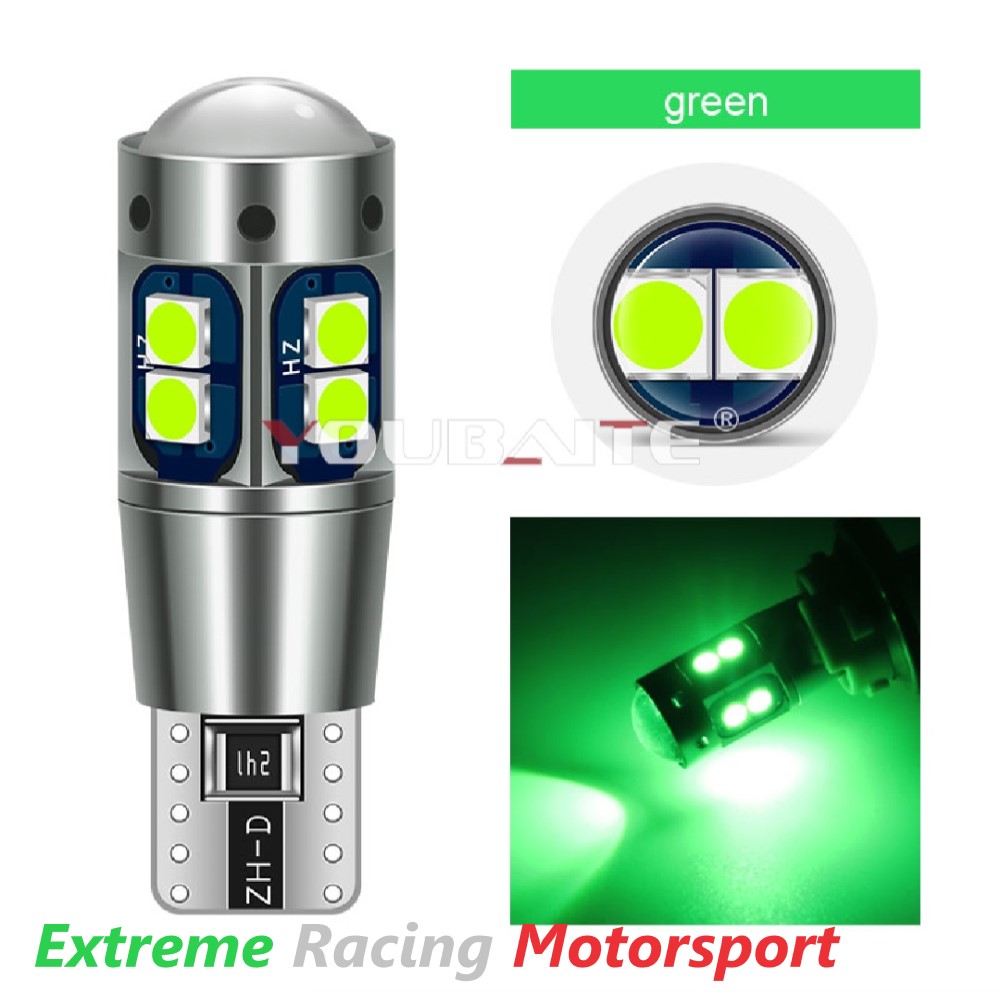 Xtreme Racing Lampadine LED ERM Youbante T10 GREEN lampadine LED verde 2 pezzi