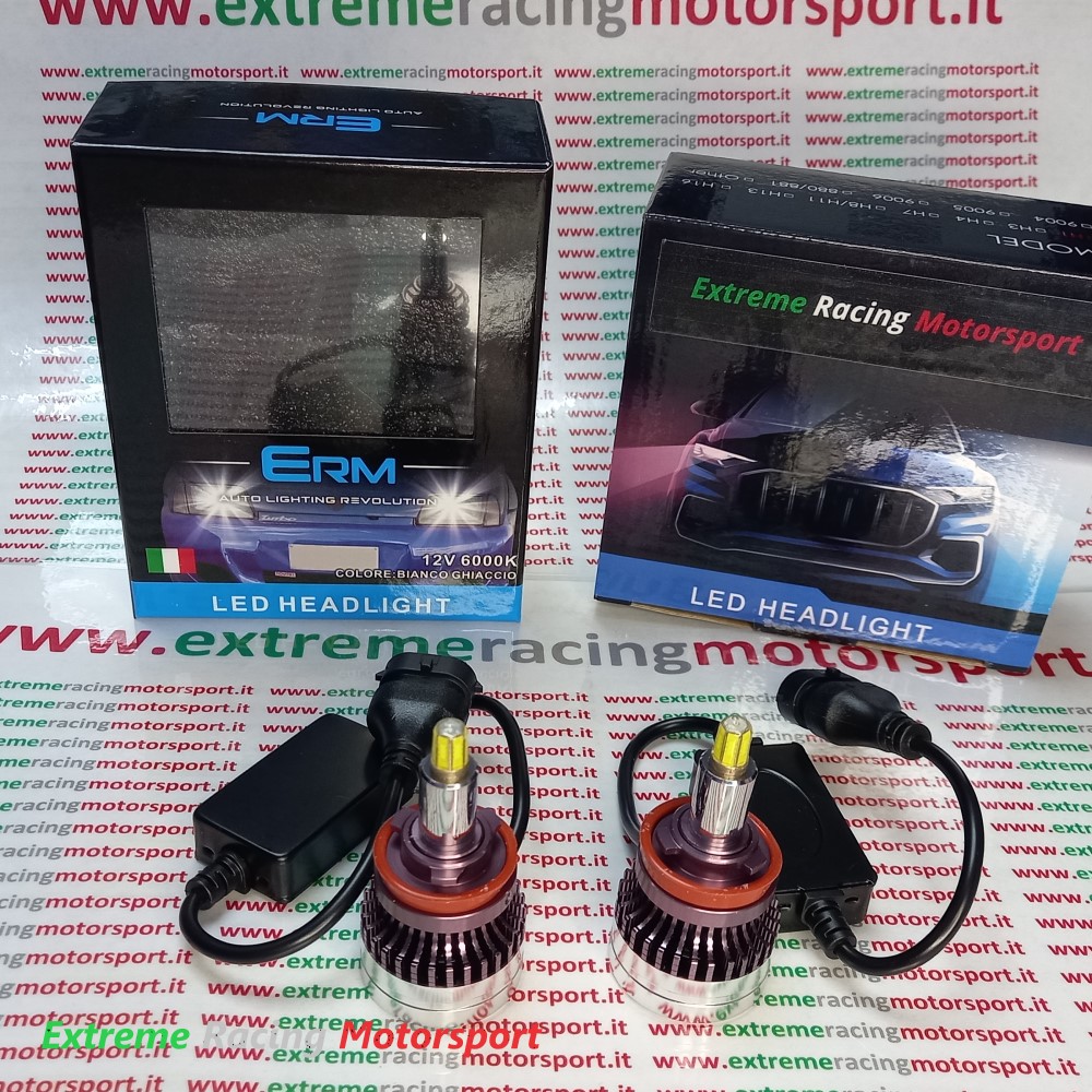 Xtreme Racing Lampadine LED ERM R9 360° H11 lampade LED coppia 80 W fari lenticolari