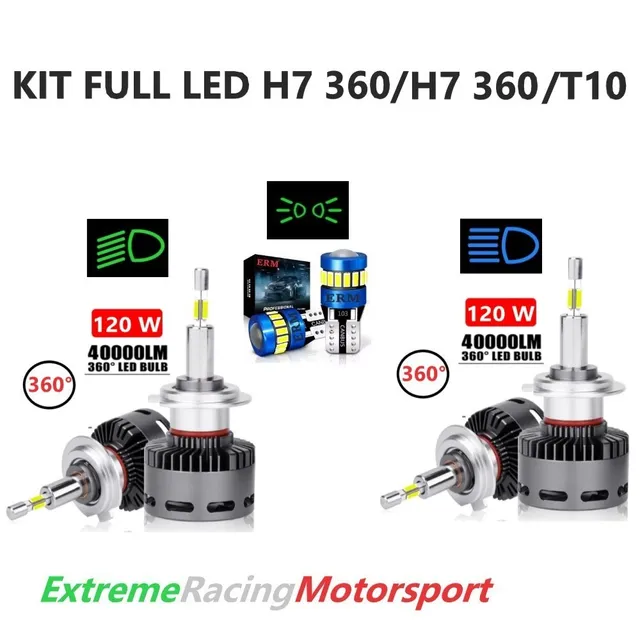 Xtreme Racing Kit Illuminazione LED Kit Lampade FULL LED T10/H7 360° 40K kit full LED 6000K