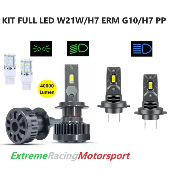 Xtreme Racing Kit Illuminazione LED Full LED W21W 7440/H7 G10/H7 PP, 6000K