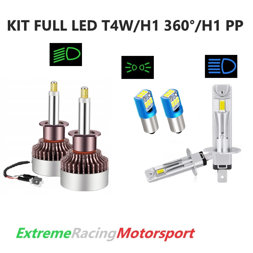 Xtreme Racing Kit Illuminazione LED T4W/H1 360°/H1 PP kit lampade full LED 12 V 6000 K