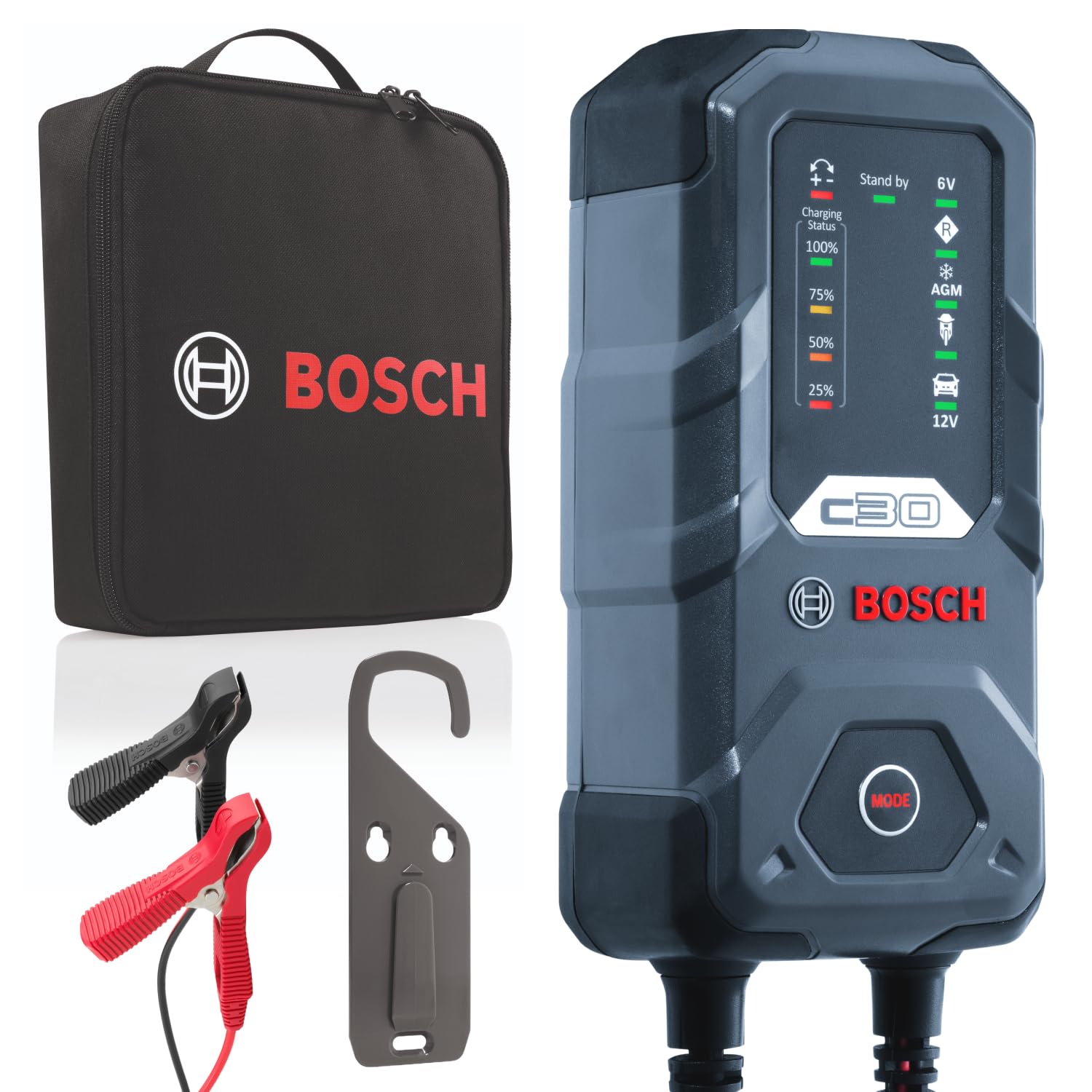 Bosch HCP Caricabatterie e avviatori C30 3,8 A 6/12 V per batterie AGM