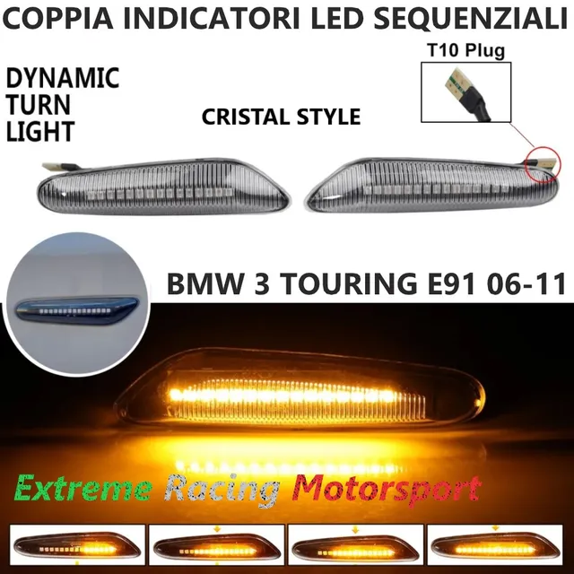 Xtreme Racing Indicatori di Direzione LED BMW 3 E91 06-11 indicatori dinamici coppia fumé