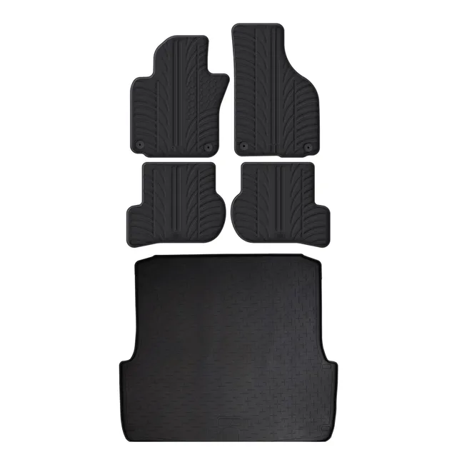 Travall Bundles Skoda Octavia Rubber Boot Liner and Rubber Car Mats Bundle 2004-2013