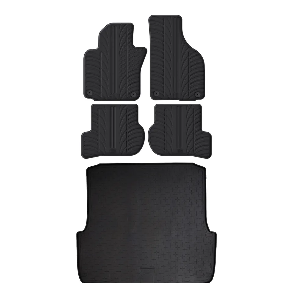 Travall Bundles Skoda Octavia Rubber Boot Liner and Rubber Car Mats Bundle 2004-2013