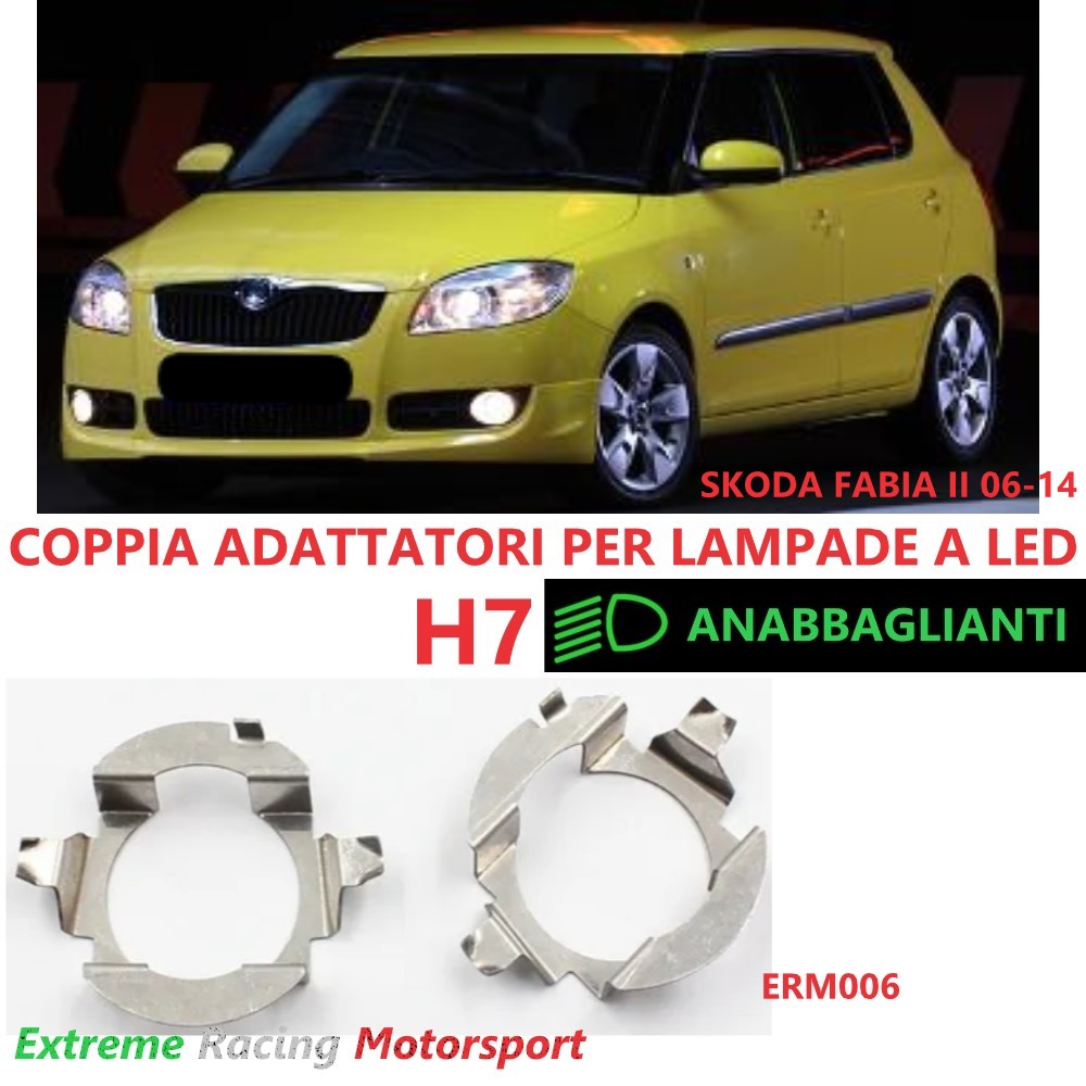 Xtreme Racing Accessori per Illuminazione LED ERM006 Skoda Fabia II 06-14 adattatori H7 coppia