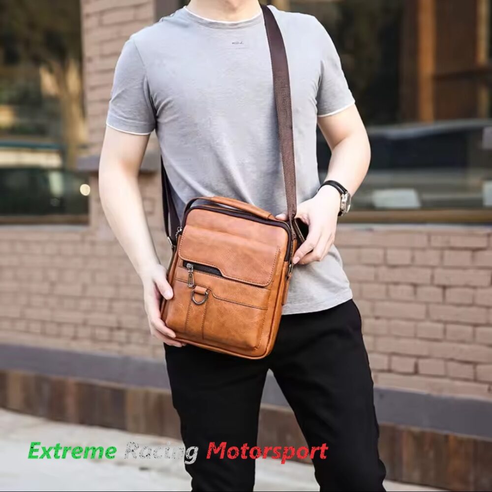 Xtreme Racing Portafogli e Articoli in Ecopelle borsello uomo marrone 26 cm capiente
