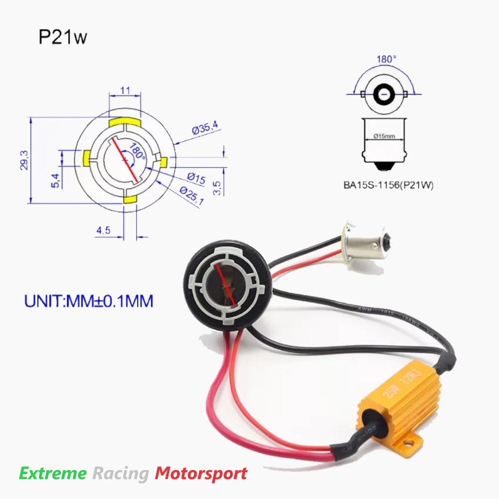 Xtreme Racing ERM BA15S P21W 1156 Typ 2 decoder LED coppia