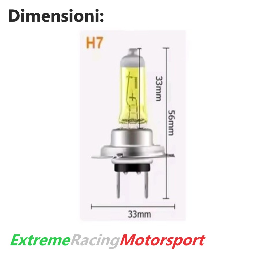 Xtreme Racing Lampadine LED ERM Alo3000K H7 lampade alogene coppia gialle 3000K