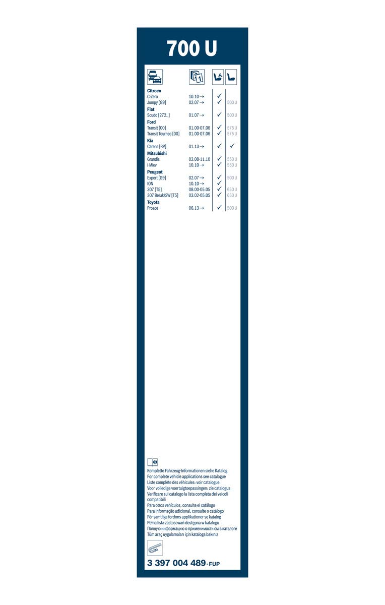 Bosch HCP Spazzole tergicristallo Twin 700U spazzola anteriore 700 mm doppia gomma