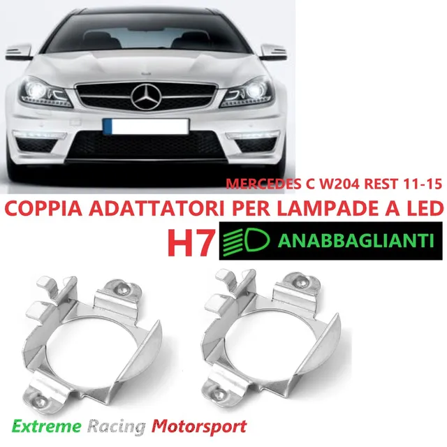 Xtreme Racing Accessori per Illuminazione LED ERM004 adattatori H7 LED Mercedes C W204 Restyling coppia